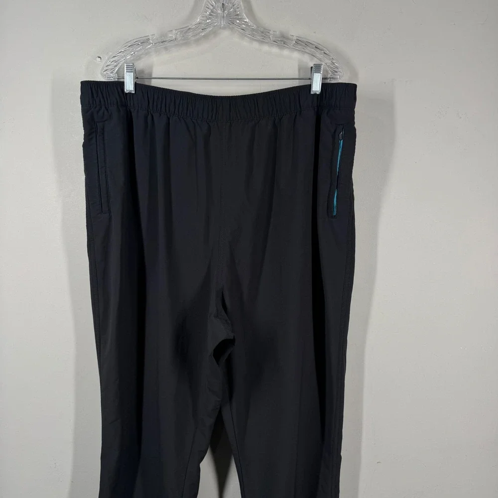 Peter Millar Crown Sport Mens XLT Black Turquoise Active Track Pants MS18EB29BT